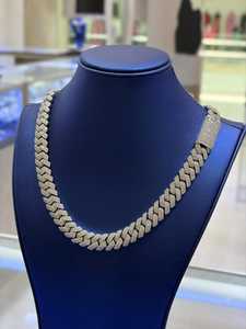 สร้อยคิวบันฮิปฮอปสุดหรู ประดับเพชรทรงกลมแบบฝังเต็มเส้น สไตล์ไมอามี - Product Image 4