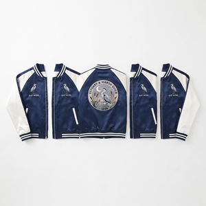 Wholesale Satin Varsity Jacket Brown Cream Sugar Shack Cabin Embroidered Letterman <b>Coat</b> Snap Button Outerwear Direct Factory - Product Image 4