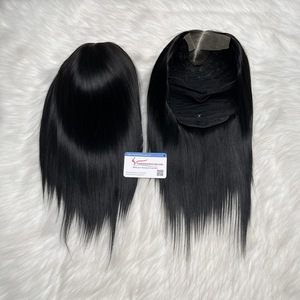 Prix de gros, perruque bob en cheveux humains vietnamiens 100%, fermeture en dentelle HD, perruques lisses noires, extensions de cheveux, très soyeuses - Product Image 1
