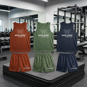 Conjunto de Camiseta y Pantalones Cortos Deportivos de Alto Rendimiento, Ropa Deportiva Transpirable para Fisicoculturismo, Trotar, Ejercicio y Entrenamiento Deportivo - Product Image 3