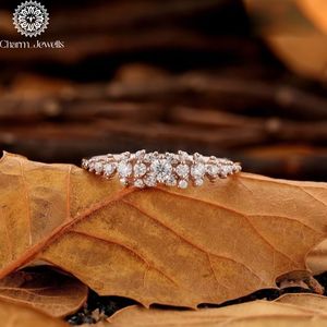 Charm Jewells Silver 18K Gold Plated Cushion Cut Moissanite Three Stone Prong Setting Women's Classic Engagement <b>Ring</b> 3 Gm IGI - Product Image 1