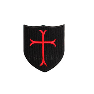 Knights Templar Cross Shield Embroidered Patch Often Used On Jackets Bags, Or Uniforms - Product Image 1