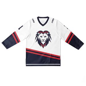 เสื้อฮอกกี้น้ำแข็งแบบสั่งทำพิเศษ พิมพ์ลายด้วยความร้อน สำหรับผู้ใหญ่ ผ้าโพลีเอสเตอร์ 100% ระบายเหงื่อได้ดี คอวี ตาข่าย 220 กรัม สำหรับผู้ชายและผู้หญิง - Product Image 2