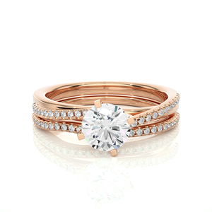 Anillo de Diamantes de 18K de Oro Real Cultivado en Laboratorio, 52 Piezas, Forma Redonda, Anillo de Compromiso para Mujer, para Exportación al por Mayor - Product Image 5