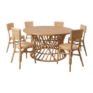 Factory Price <b>Rattan</b> <b>Table</b> Chair Nursery Room <b>Dining</b> Wholesale High Quality Hot Sale Wicker Set Toddler Furniture - Product Image 1
