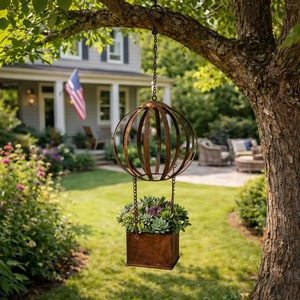 Élégante jardinière murale en fer doré à trois niveaux, porte-plantes d'intérieur, décoration de jardin vertical moderne - Product Image 4