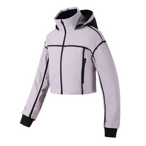 Chaqueta Deportiva Econex Unisex con Capucha, Forro Polar, Corta, Impermeable, Estilo Deportivo, Gris con Detalles Negros, Corte Regular, para Otoño, con Cierre - Product Image 2