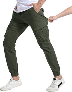 Men's Hiking Cargo Pants <b>Joggers</b> <b>Slim</b> Fit Stretch Lightweight Casual Work Pants with Pockets Drawstring Waist - Product Image 3