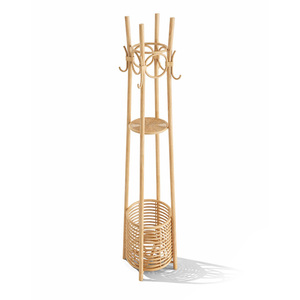 Percheros independientes al por mayor, perchero de ratán con cesta para sombrillas, para abrigos y trajes - Product Image 6