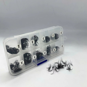 Premium Synthetic Hair Lash Extensions Ultra Soft Matte Black 0.03 0.05 0.07 CC DD C D Curl Mixed Length Volume Lash Trays - Product Image 4