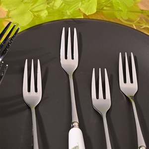 Timeless Serene Mini Metal Dessert <b>Forks</b> Eco-Friendly Lavender Printed Set of 6 for Home & Camping-PC Dinner & Fruit <b>Forks</b> - Product Image 4