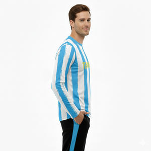 Camiseta de Manga Larga con Cuello en V para Hombre Adulto, Talla Grande, Personalizable, de Secado Rápido y Transpirable con Diseño de Impresión por Sublimación - Product Image 4