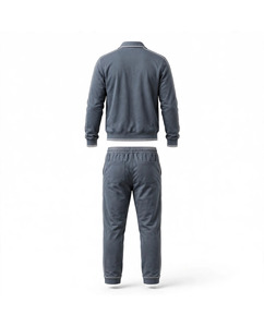 Chándal Deportivo Personalizado para Hombre, Manga Larga, Cuello Camisero, Color Sólido, Informal, Transpirable, Ligero, de Poliéster y Algodón - Product Image 2