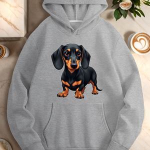 Sudaderas casuales de mujer con ilustración de Dachshund realista - Product Image 3
