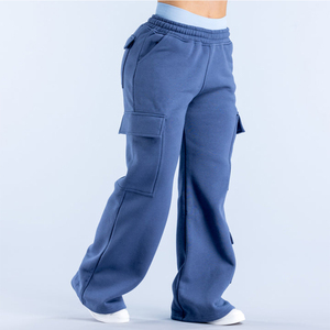 New Design Custom Logo Wholesale Women's Oversized Fit Pocket Cargo Joggers Soft Fabric Women Sweatpants Women's Pants & Trouser - Product Image 1