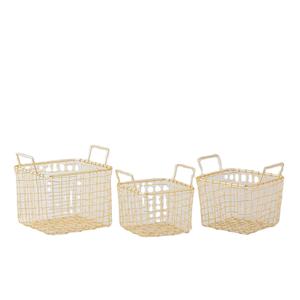 Cestas doradas de Metal con asas, Juego de 3 cestas en forma de rectángulo, nuevo diseño, alta calidad, superventas - Product Image 1