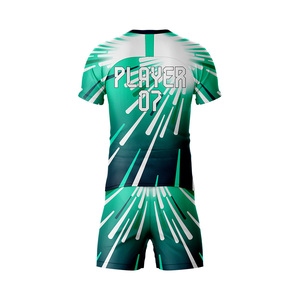Ensemble de maillots de football pour hommes avec logo d'équipe personnalisé imprimé, 100% polyester, écologique, respirant, séchage rapide, uniformes de football - Product Image 3