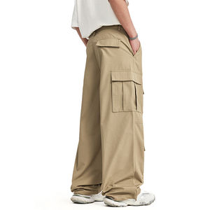 กางเกงคาร์โก้ทรงตรงผ้าลายสก็อตคุณภาพสูงสำหรับผู้ชาย แปดกระเป๋า กางเกงจ็อกเกอร์ขากว้างรูดเชือก กางเกงทรงหลวม - Product Image 4