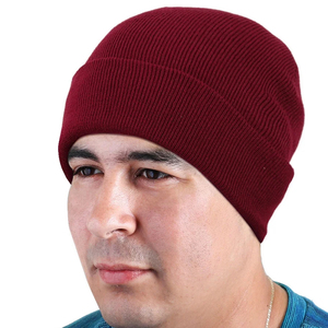 blank Rib Knit Beanie <b>Hat</b> <b>Winter</b> Cuffed Cap Unisex Soft Warm Stretch Plain Skull Cap Custom Logo <b>Hat</b> - Product Image 2