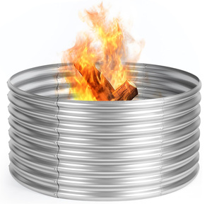 Anillo de hoguera sin humo Heavy Duty Metal sólido Acero Forma de flor Firepit Rim Insert para calidez y comodidad exterior - Product Image 1