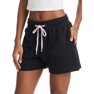 Wholesale Custom Logo Hot <b>Shorts</b> for <b>Women</b> High <b>Waist</b> Quick Dry Breathable Cotton Fleece <b>Elastic</b> Gym Casual Sporty Sweat <b>Shorts</b> - Product Image 2