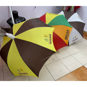 Sombrilla de playa publicitaria de 120 cm, 8 varillas, poliéster, protección solar, apertura manual, blanca, verde, azul, color personalizable - Product Image 4