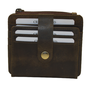 Cartera de Cuero Genuino para Hombre con Cierre de Cremallera, Múltiples Ranuras para Tarjetas, Estilo Clásico, Tarjetero - Product Image 1