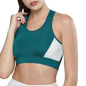 Soutien-gorge de sport pour femme de haute qualité, rembourré, sans couture, push-up, respirant, avec logo personnalisé sur le devant - Product Image 1