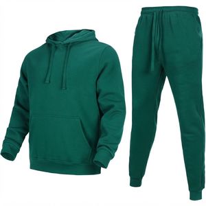 Unisex <b>Purple</b> Hooded Tracksuit Set Full Sleeve Solid Color Casual Joggers With Drawstring Pockets Regular Fit Autumn Wear - Product Image 2