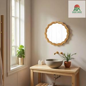 24 Inch Round Woven Rattan <b>Wall</b> <b>Mirror</b> for Bedroom Living Room Bathroom Farmhouse Decor - Product Image 4