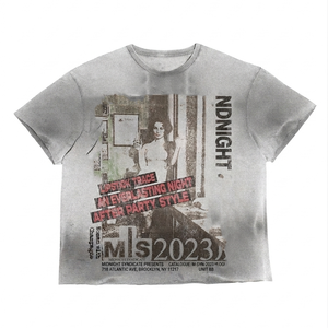 เสื้อยืดผู้ชายผ้าฝ้าย 100% ทรงหลวม พิมพ์ลายพรีเมียม ผ้าฝ้าย 240 GSM ซักย้อมสีแบบแอซิดวอช ทรงโอเวอร์ไซส์ สกรีนโลโก้ตามสั่ง - Product Image 6