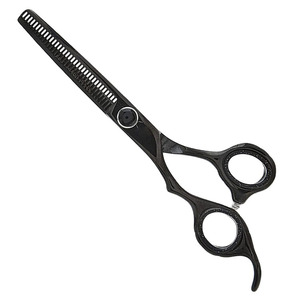 Ciseaux de coiffure professionnels en acier inoxydable, légers, noirs et rouges, pour une utilisation en salon de beauté - Product Image 1