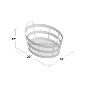 Foldable Wire Mesh Rectangular Metal Basket with Wooden Handle Dishwasher Safe Hooks & Stands Simple Modern Design Zahid Exports - Product Image 2