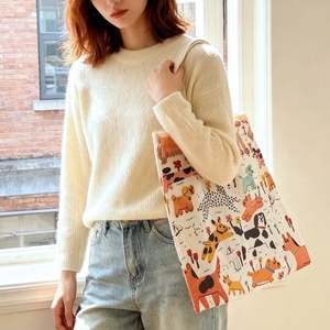 Custom <b>Print</b> Logo <b>Extra</b> <b>Large</b> Casual Cotton Canvas Reusable Handled Tote Bag Shoulder Closure for Supermarket Shops Beach Use - Product Image 3