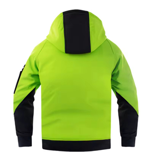 Sudadera de Seguridad Reflectante de Alta Visibilidad ANSI Clase 3 para Construcción, Manga Larga, Bolsillo Tipo Canguro, con Capucha, Impermeable, con Luz LED Intermitente para Exteriores - Product Image 2