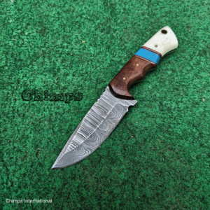 Couteau de chasse Skinner en acier Damas de qualité supérieure, poignée confortable, personnalisable, OEM, camping, extérieur, EDC, à changement rapide - Product Image 5