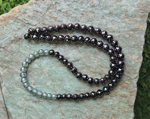 Perles de diamant Moissanite noires et bleues de 16 pouces, 5,5 à 6 mm, facettées, pour collier et autres bijoux en diamant - Product Image 5