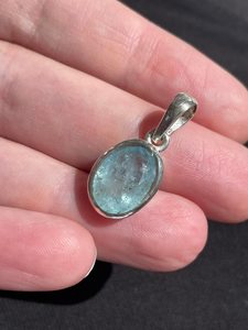 Pendentif en Aigue-marine Brillante, Argent Sterling 925, Cristal Naturel Facetté, Pierre de Naissance, Bijou Cadeau - Product Image 2