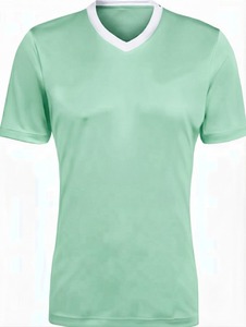 Unisex Adults <b>Green</b> V-Neck Soccer Jersey Short Sleeve Breathable Moisture Wicking Polyester Regular Fit All Seasons Apparel - Product Image 3