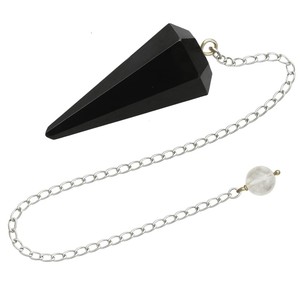 ลูกตุ้มคริสตัลออบซิเดียนสีดำขายดีที่สุด รูปทรงกรวย ขัดเงา แกะสลักอย่างสวยงาม อุปกรณ์ดาวซิ่ง บำบัดพลังงาน ขายส่ง - Product Image 1