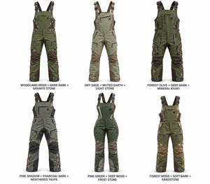 Pantalones y petos de caza para hombre |   Camuflaje Verde Oliva - Seis Colores |   Tela Elástica en Cuatro Direcciones |   Pantalones de Trabajo con Tirantes Ajustables | - Product Image 5
