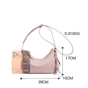 Sacs à main pour femmes en cuir véritable de luxe, fermeture à glissière ouverte de haute qualité, design minimaliste personnalisable, doublure en toile - Product Image 3