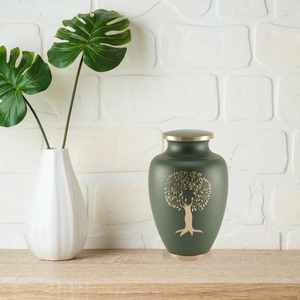 Urne funéraire personnalisable Insh Overseas, nouveau design, style européen, en laiton pur, motif arbre de vie, pour adulte, accessoires de cercueil, 200 pouces cubes - Product Image 2