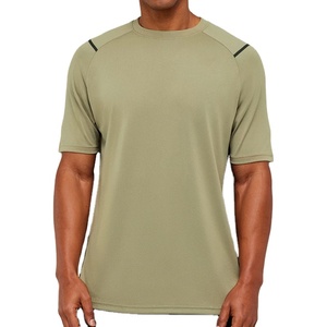 T-shirt Homme Personnalisé OEM Respirant Séchage Rapide Col Rond Vêtement de Sport Polyester/Coton Course à Pied Uni Grammage Lourd 220 g/m² - Product Image 5