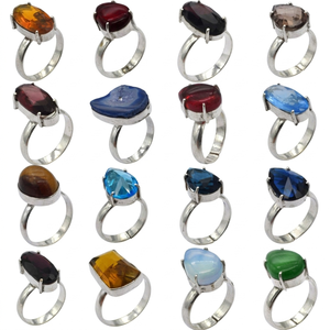 Bulk Christian Engagement Mix Gemstone <b>Rings</b> for Women <b>Men</b> <b>Silver</b> Plated Vintage Anniversary Gift - Product Image 4