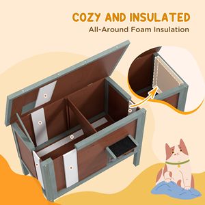 Casetta per Gatti in Legno Rettangolare per Interni, per Piccoli Animali e Razze Grandi, Colore Marrone - Product Image 3