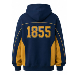Sweat à capuche en molleton bleu or Sigma Chi 1855 pour homme, décontracté, avec poches, coupe classique, streetwear d'automne - Product Image 6