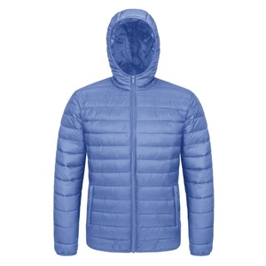 Blouson matelassé bleu à capuche pour homme, fermeture éclair, coupe-vent, décontracté, manteau d'hiver, coupe ajustée, extérieur en polyester, longueur standard 2026 - Product Image 4