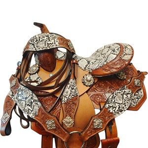 Silla de montar western de cuero premium para carreras de barriles, para adultos, disponible en todos los tamaños. - Product Image 3