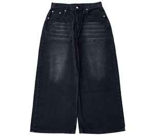 Custom <b>Men's</b> Winter Baggy Loose Oversized Wide Leg Floor Length Straight Denim <b>Jeans</b> Eco-Friendly Quick Dry Light Wash <b>Jeans</b> - Product Image 1